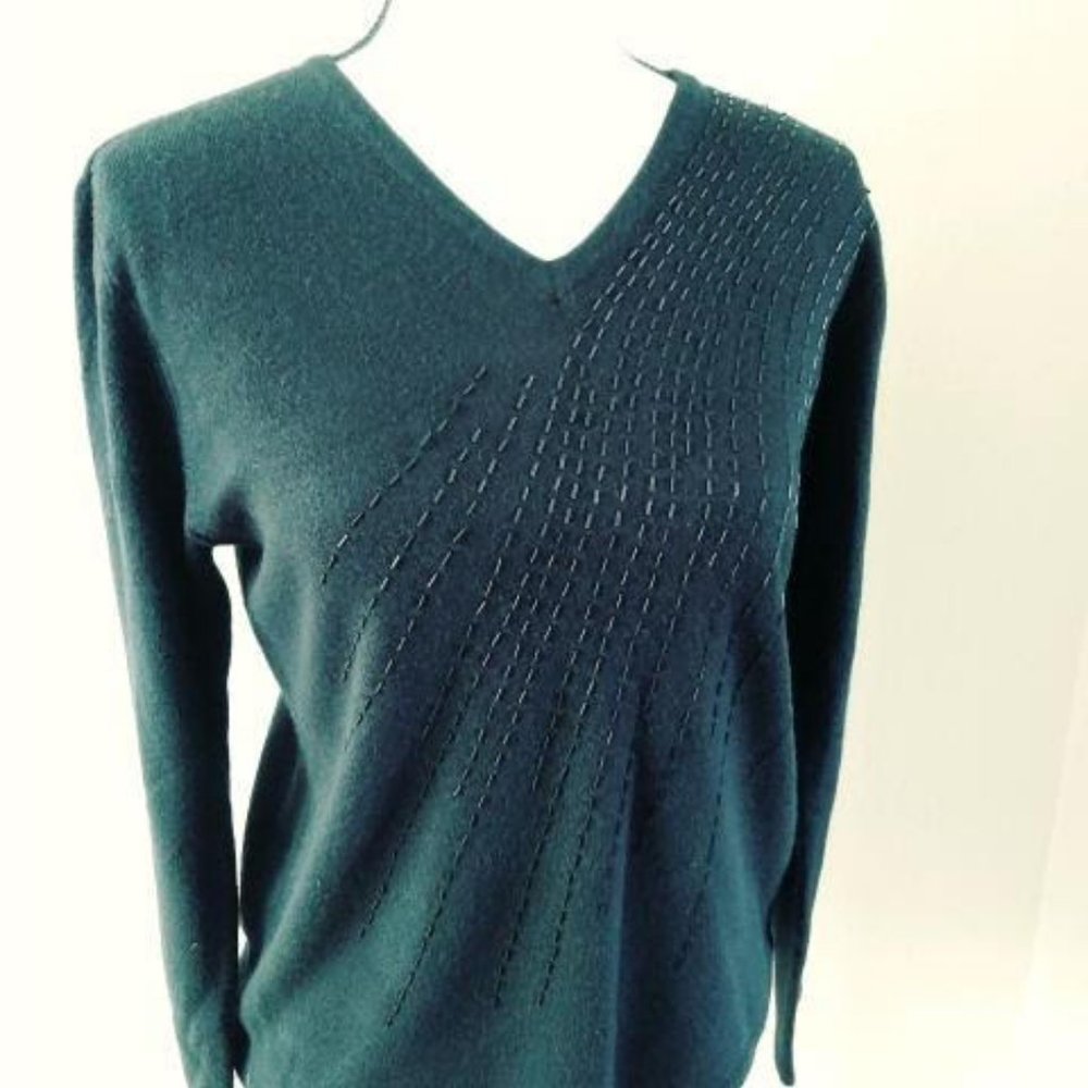 Black Jennifer Moore Black Beaded Sweater